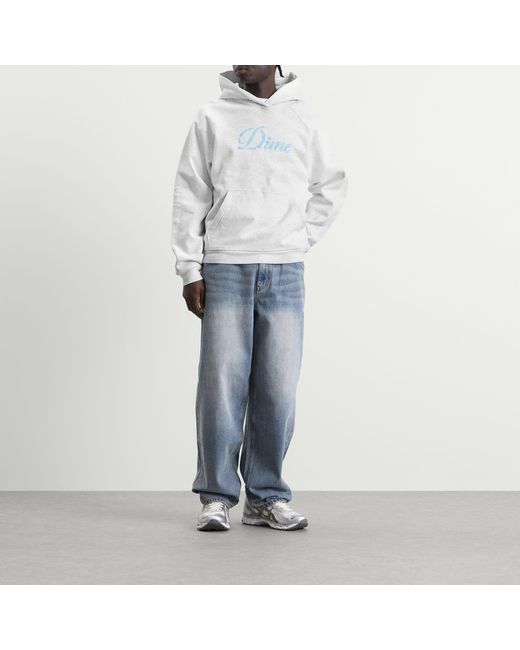Dime Gray Cursive Paper Cut Hoodie for men