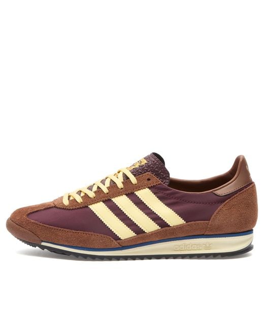 Adidas Originals Brown Sl 72 Og Nylon And Suede Sneakers for men
