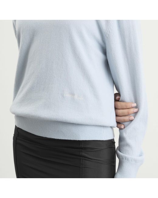 DUNST Blue Soft V-Neck Sweater