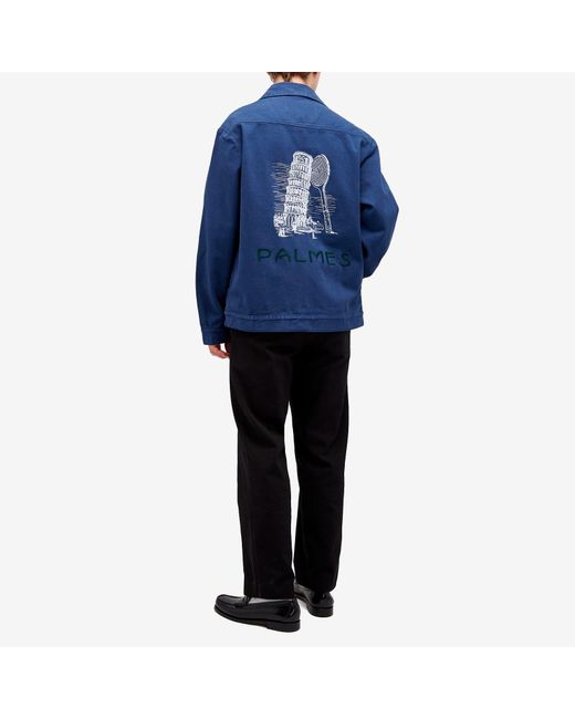 Palmes Blue Tower Zip Jacket for men
