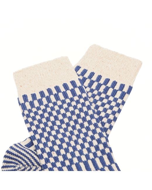 RoToTo Blue Checkerboard Pattern Sock