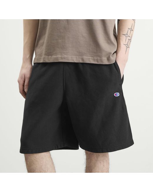 Champion Black Reverse Weave Sweat Shorts for men