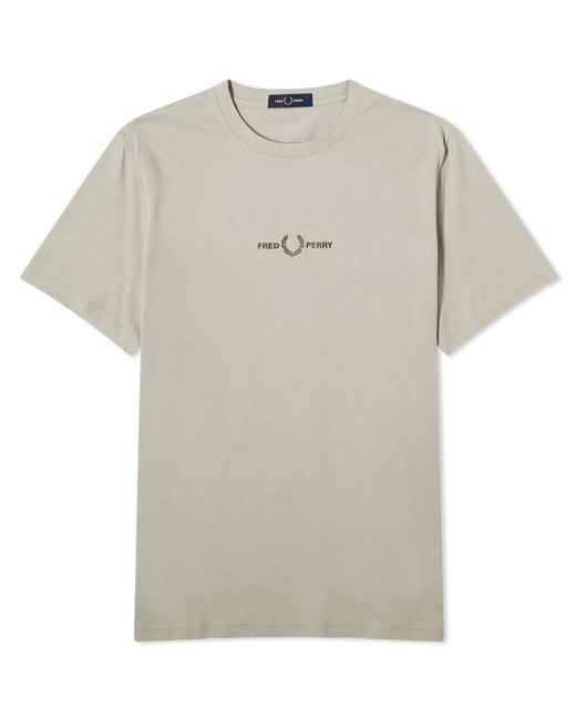 Fred Perry Gray Embroidered T-Shirt for men