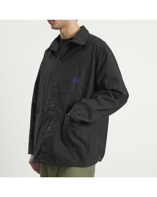 Needles Reversed Sateen Coverall Jacket in Black for Men | Lyst UK