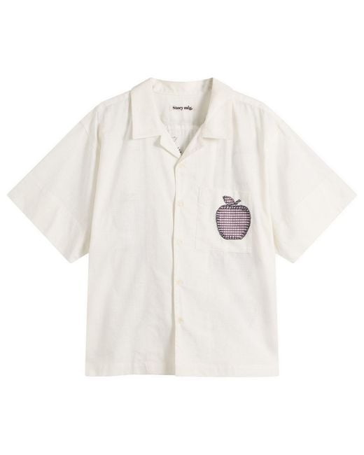 STORY mfg. White Hand Applique Greetings Shirt for men