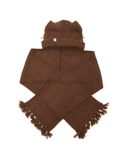 Charles Jeffrey Brown Alpaca Chunky Ears Scarf Beanie