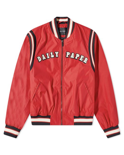 Daily Paper Red Peregia Varsity Jacket for men