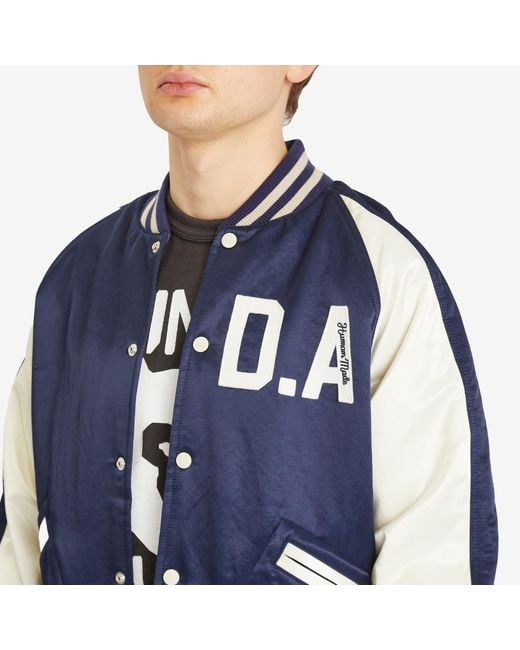 Human Made Blue Satin Stadium Jacket for men