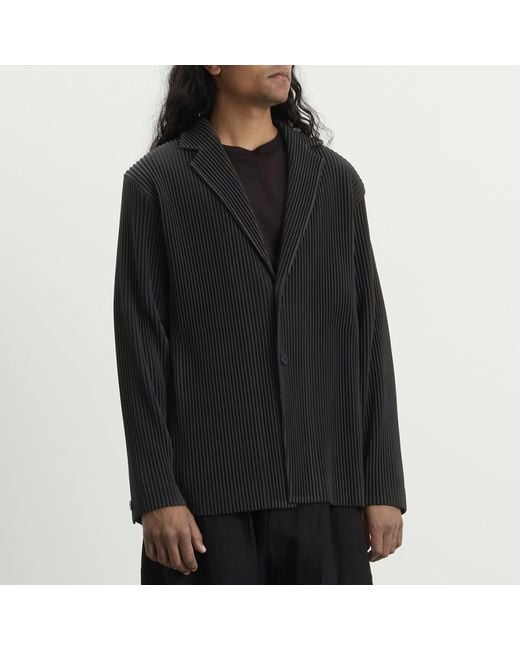Homme Plissé Issey Miyake Black Pleat Blazer for men
