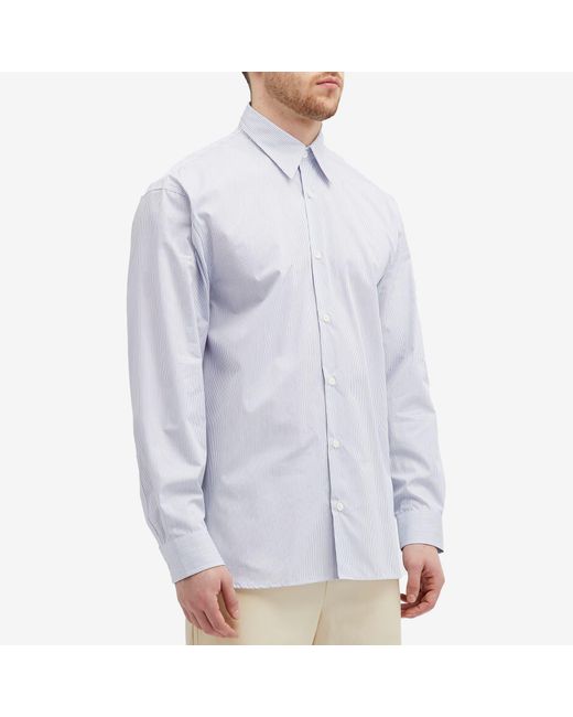 Dries Van Noten White Croom Stripe Poplin Shirt for men