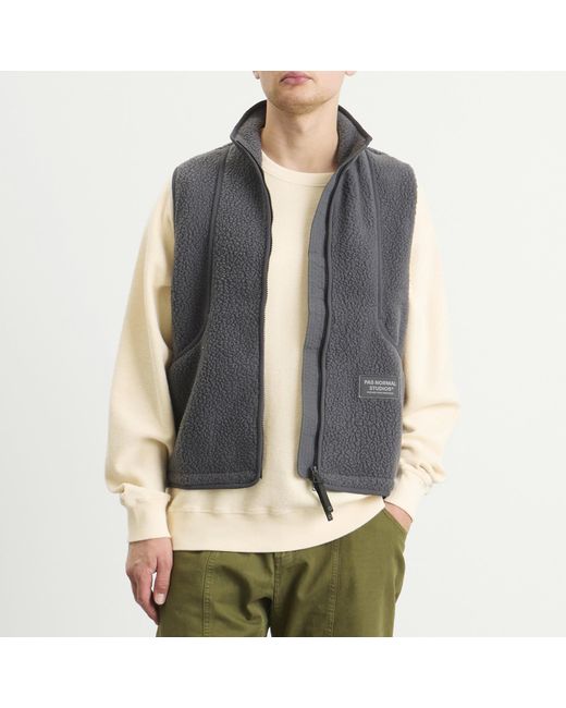 Pas Normal Studios Gray Off-Race Pile Fleece Vest for men