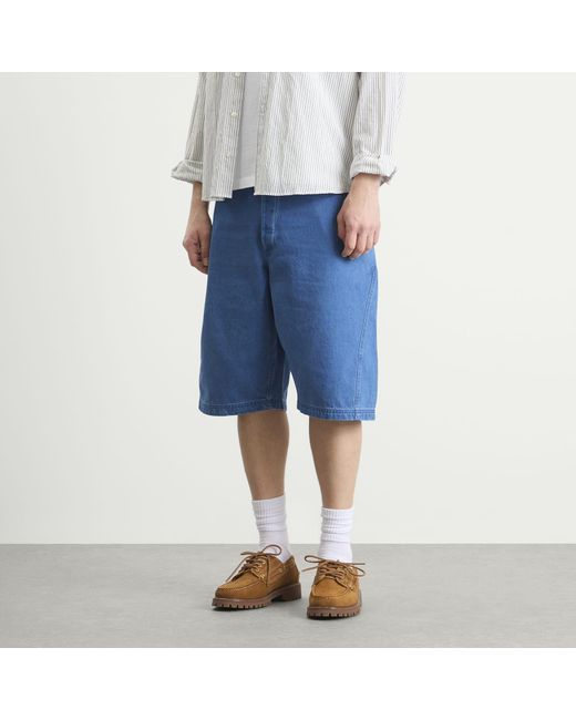 YMC Blue 90's Denim Twisted Shorts for men