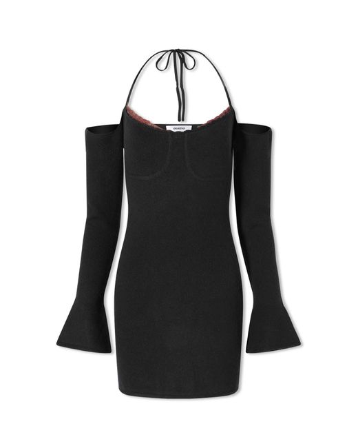 DANIELLE GUIZIO Black Rosemere Knit Mini Dress