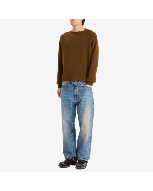 Second/Layer Brown Distressed Jumper for men