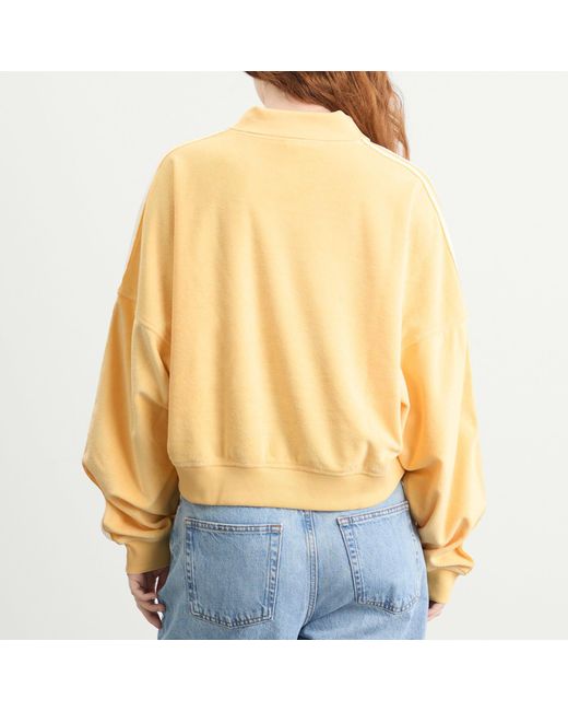 Adidas Yellow Terry Towel V Neck Polo Top