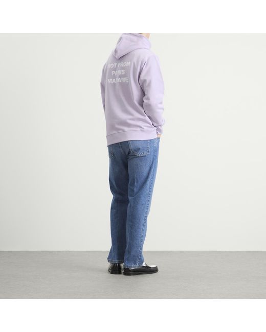Drole de Monsieur Purple Slogan Hoodie for men