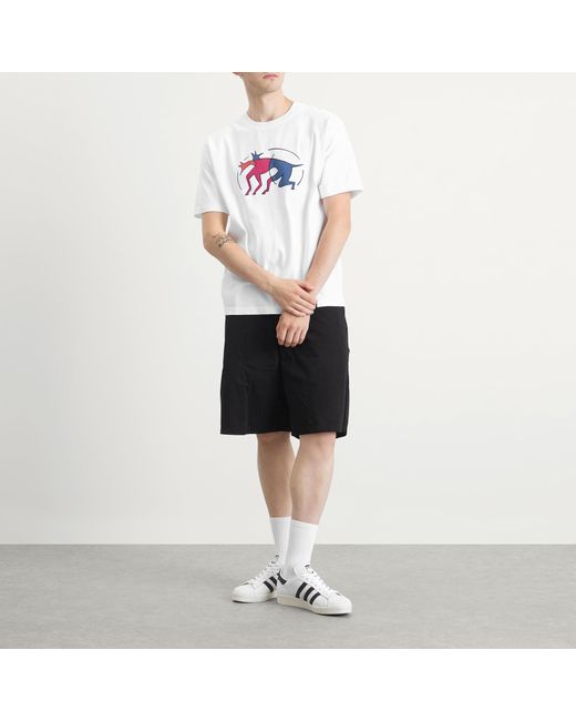 by Parra White The Zoomies T-Shirt for men