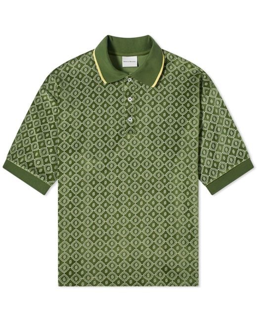 Drole de Monsieur Green Drôle De Monsieur Monoram Polo Shirt for men