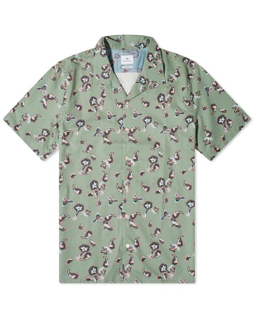 Paul Smith Green Printed Vacation Shirt for men