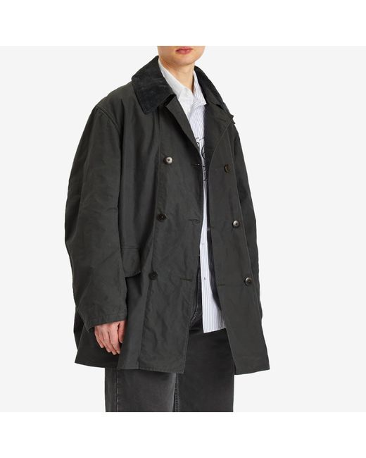 Maison Margiela Cotton Car Coat in Black for Men | Lyst