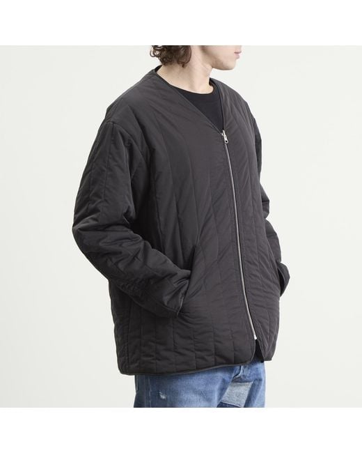 Maison Margiela Black Mm6 Light Padded Collarless Jacket for men