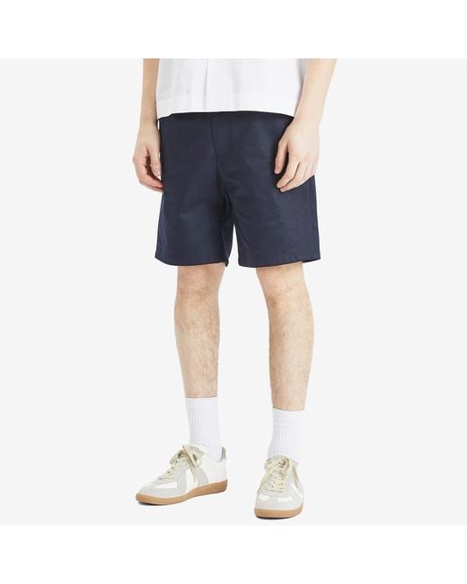 AMI Blue Elasticated Waist Cotton Shorts for men