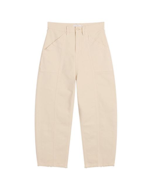 GOOD AMERICAN Natural Cropped Barrel Pants