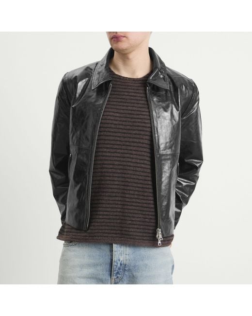 Won Hundred Black Dutton Leather Jacket for men
