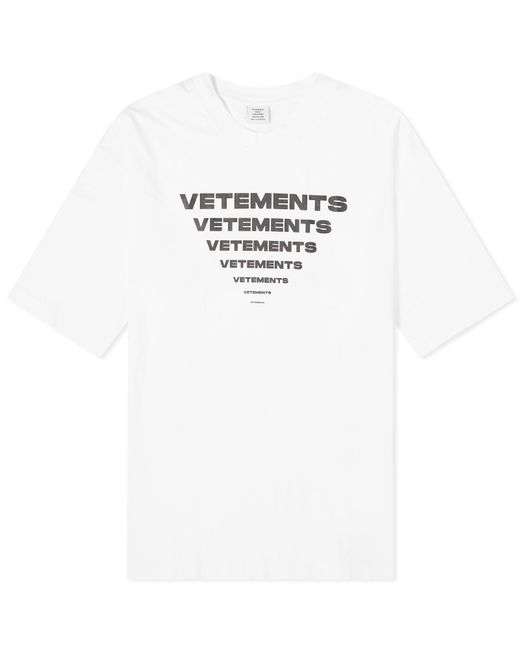 Vetements White Pyramid Logo T-Shirt for men