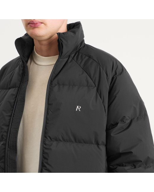 Represent Black Funnel Neck Puffer Jacket for men