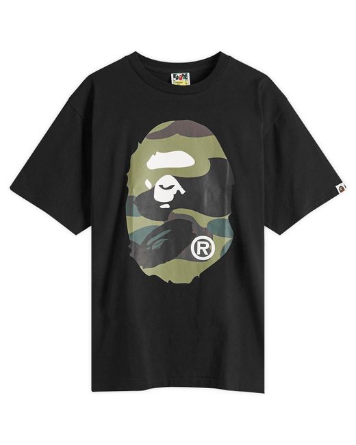 A Bathing Ape Black Giant 1St Camo Big Ape Head Tee for men