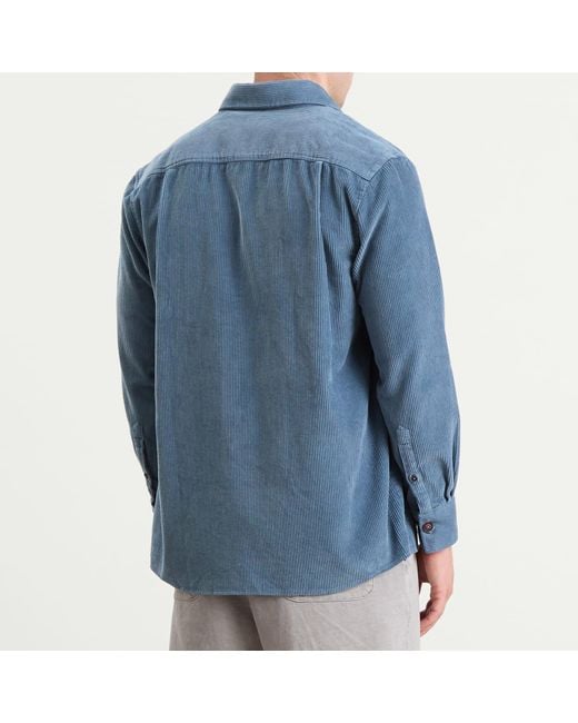 Armor Lux Blue Corduroy Overshirt for men