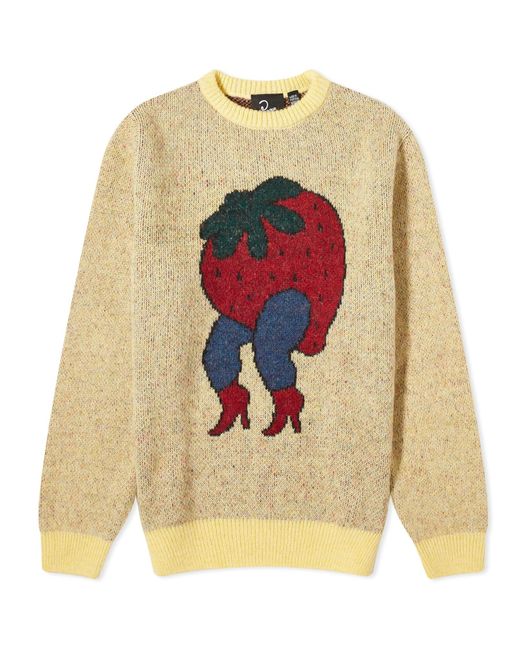 by Parra Yellow Stupid Strawberry Jumper for men