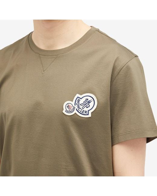 Moncler Green Double Logo T-Shirt for men