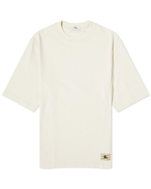 Burberry White Ekd Label T-Shirt for men