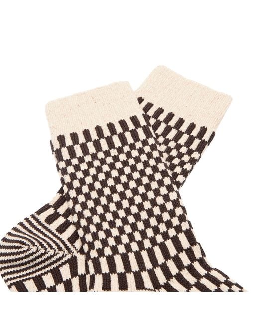 RoToTo Black Checkerboard Pattern Sock