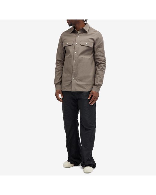 Rick Owens Gray Heavy Cotton Outershirt for men