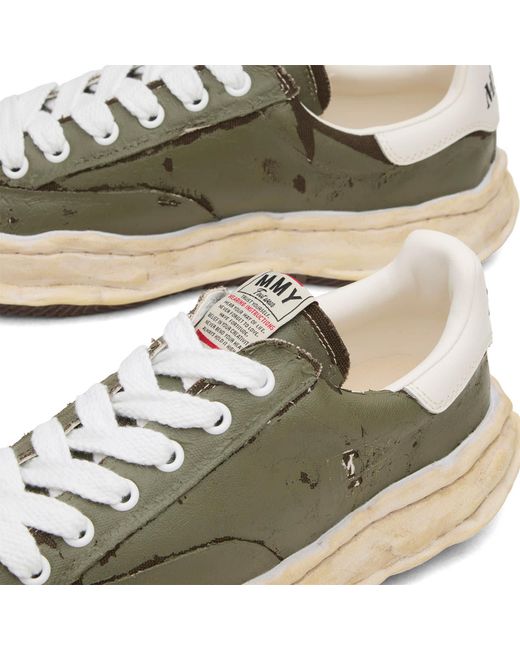 Maison Mihara Yasuhiro Green Blakey Torn Film Canvas Low-Top for men
