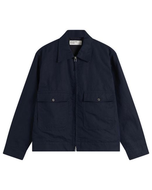 Universal Works Blue Linen Slub Weave S130 Jacket for men