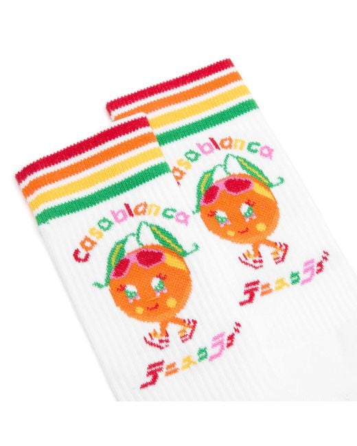 Casablanca White Sports Socks