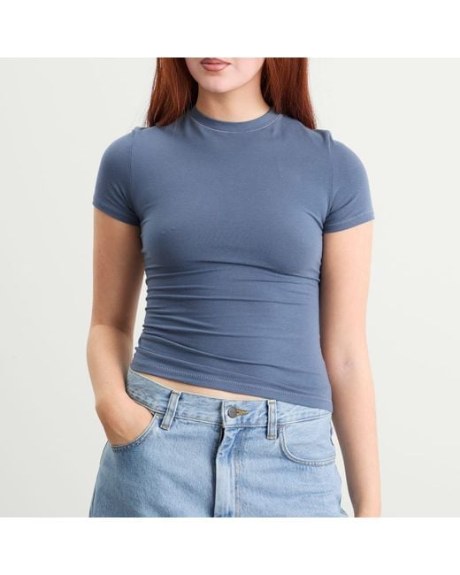 Skims Blue Cotton Jersey T-Shirt
