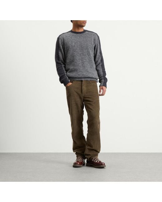 Forét Gray Alpine Conrast Crew Neck Jumper for men