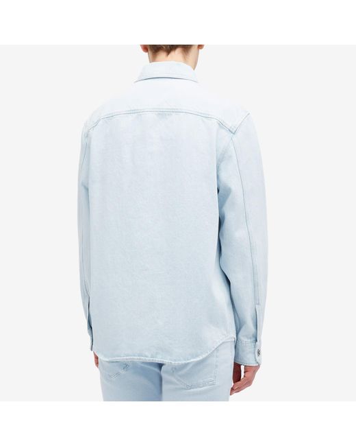 Versace Blue Stone Wash Denim Overshirt for men