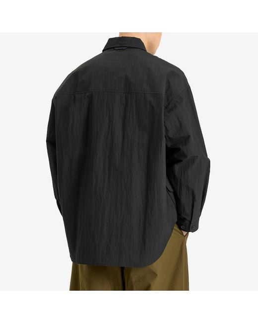 Poliquant Black In-Outside Pockets Oversized Cpo Shirt Jacket for men