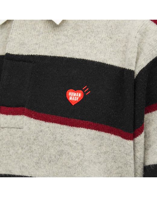 Human Made Black Rugby Knit Sweater for men