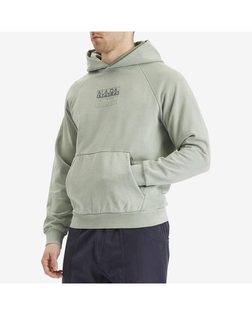 Napapijri Green Split Logo Hoodie for men