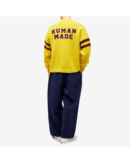 Human Made Yellow Low Gauge Knit Cardigan for men