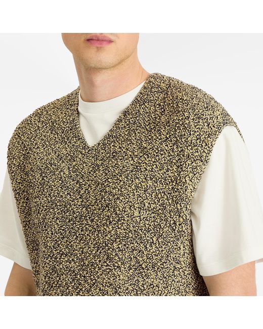 Auralee Natural Cotton Cashmere Cord Knit Vest for men