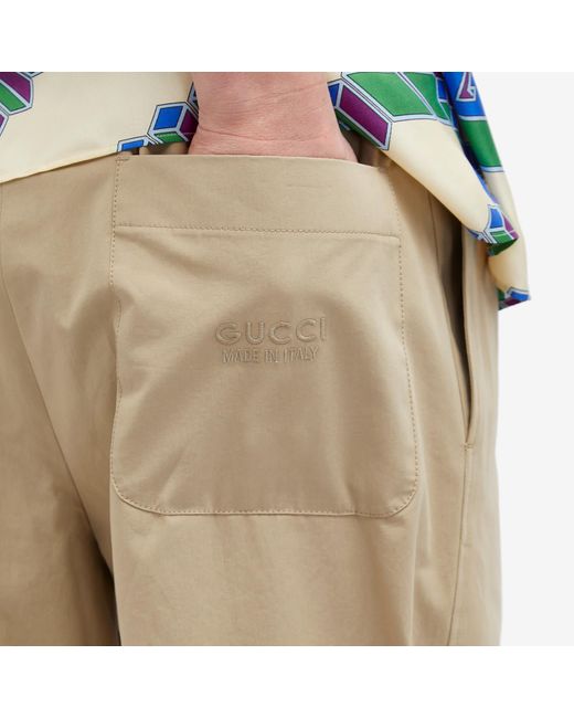 Gucci Natural Logo Heavy Poplin Trousers for men