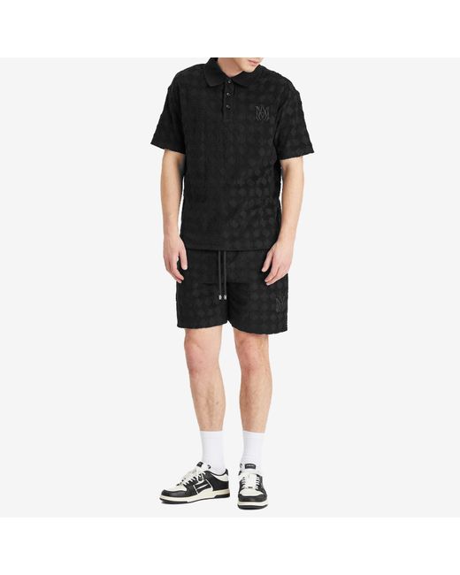 Amiri Black Ma Quad Toweling Polo for men